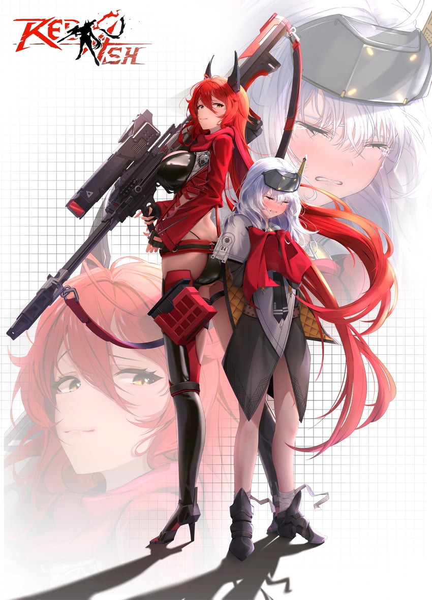 red hood and snow white (goddess of victory: nikke) drawn by rough0114