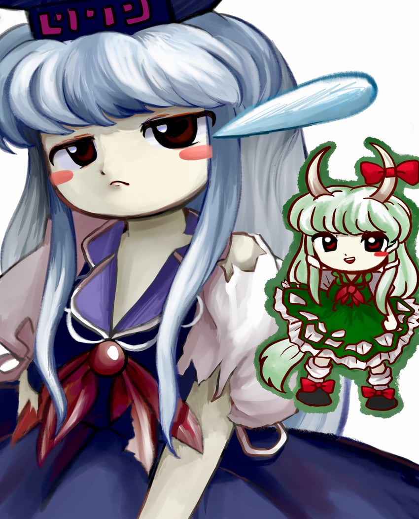 kamishirasawa keine and ex-keine (touhou) drawn by rusuban_(yakumora_n)