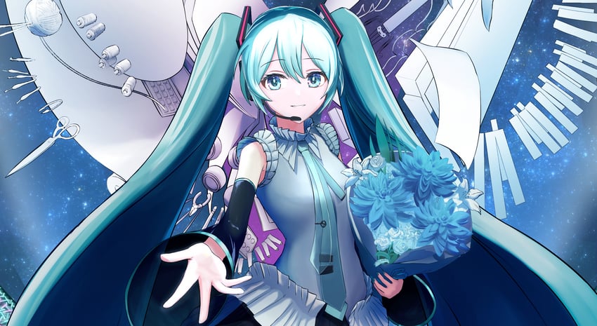 hatsune miku (vocaloid and 1 more) drawn by tatekami_rei