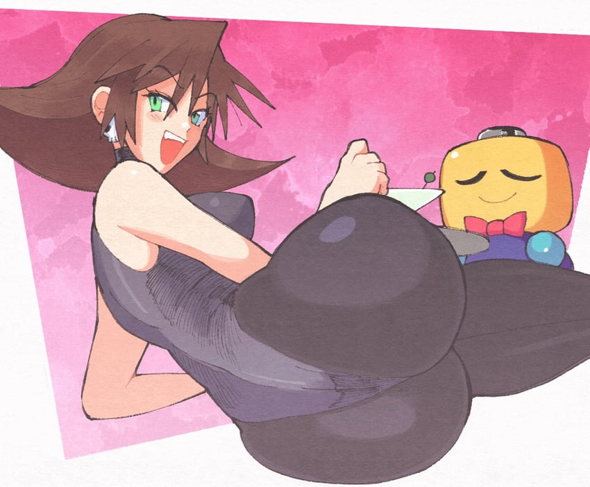 tron bonne and servbot (mega man and 1 more) drawn by inkerton-kun