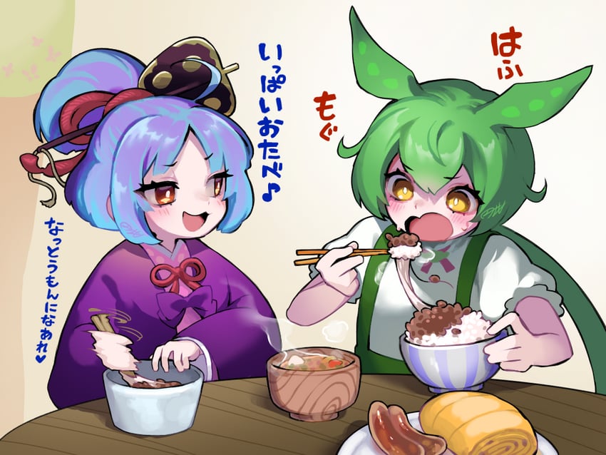 zundamon and ooedo chanko (utau and 1 more) drawn by marutsubo