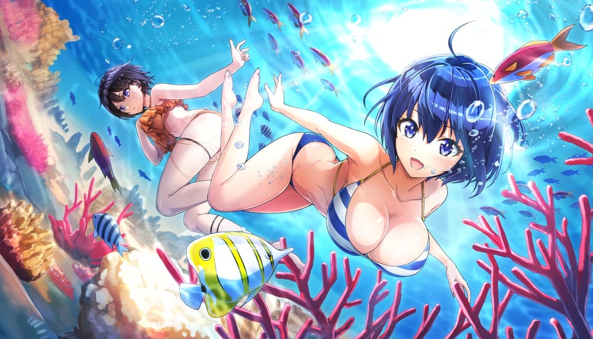 tojou michiru and suminoe shion (dolphin wave) drawn by ootomo_takuji