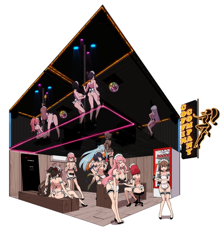 yoo mina, hilde, sigma, seo yoon, lily, and 9 more (counter:side) drawn by deliciousmeatart