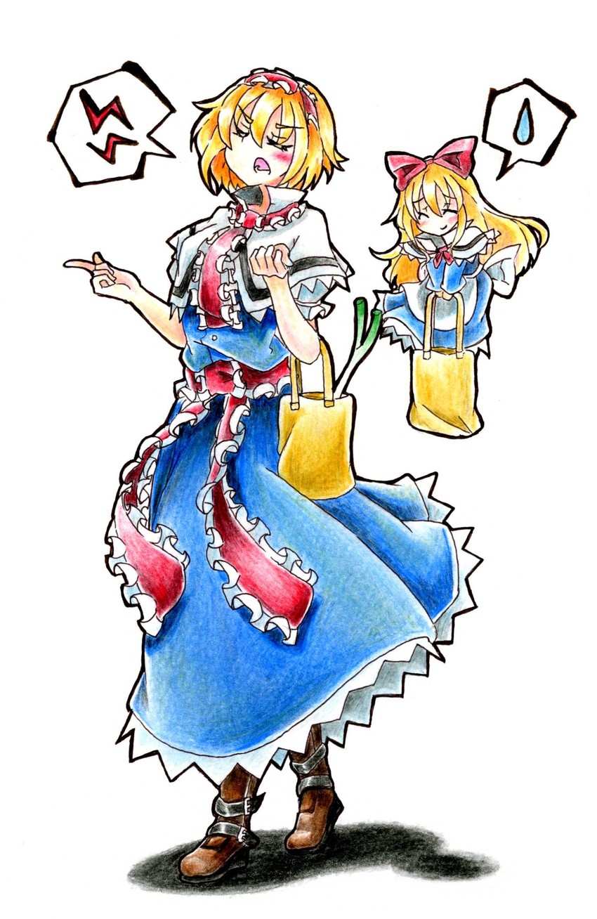 alice margatroid and shanghai doll (touhou) drawn by gokuu_(acoloredpencil)