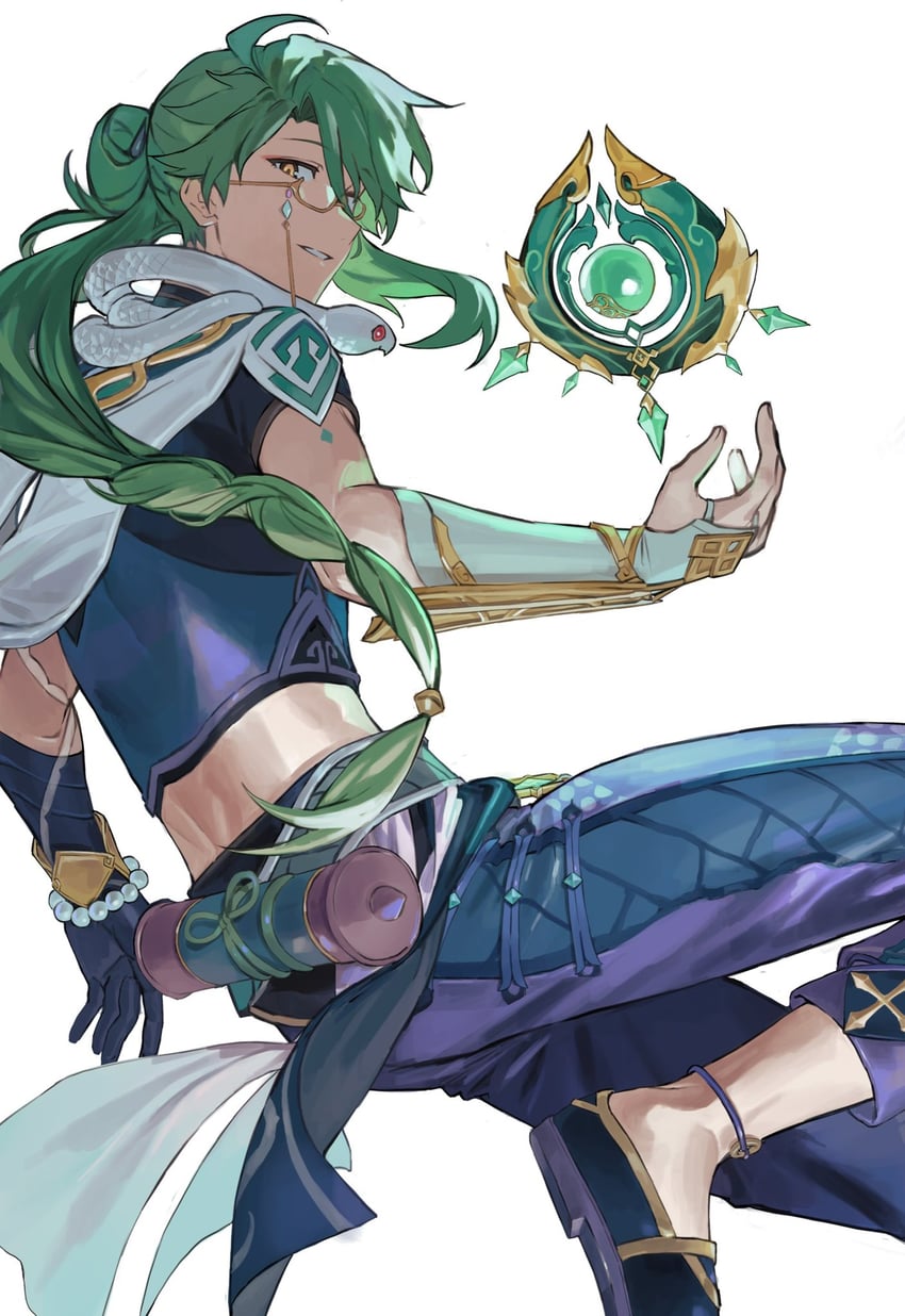 baizhu and changsheng (genshin impact) drawn by hashibiro_kou_(garapiko_p)
