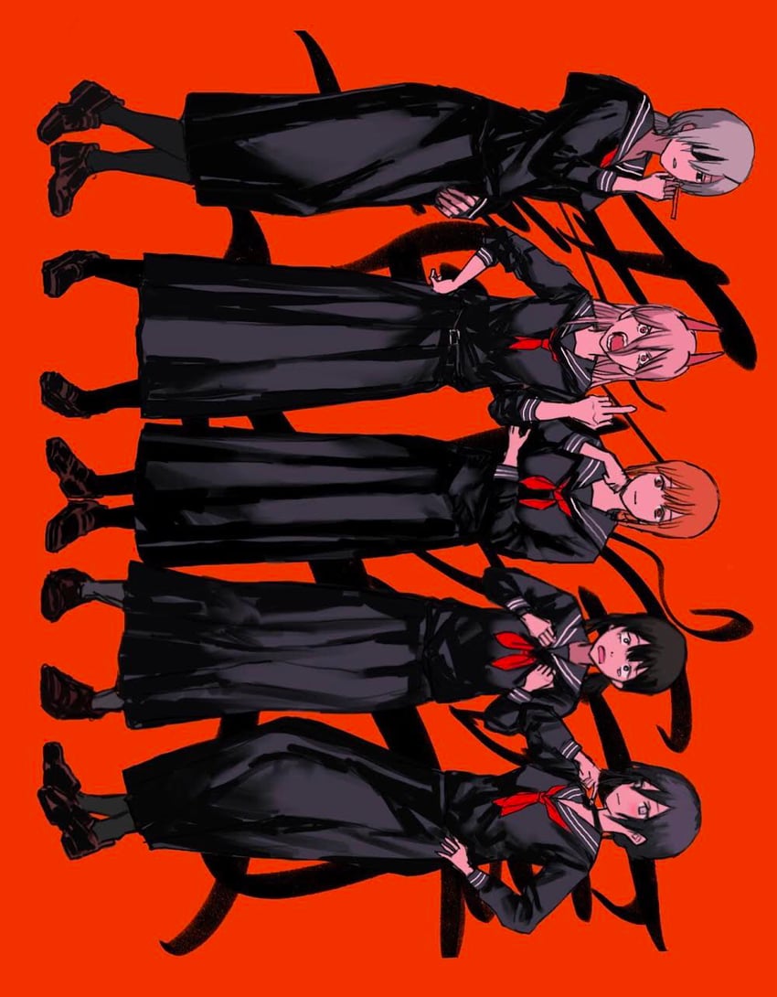 makima, power, reze, higashiyama kobeni, and quanxi (chainsaw man) drawn by ruyu_(txzy22)