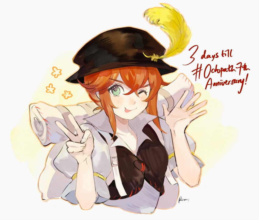 tressa colzione (octopath traveler and 1 more) drawn by aubz