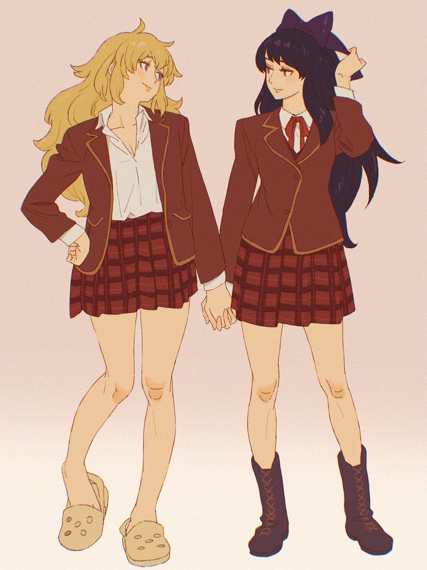 yang xiao long and blake belladonna (rwby) drawn by 55bata6rou