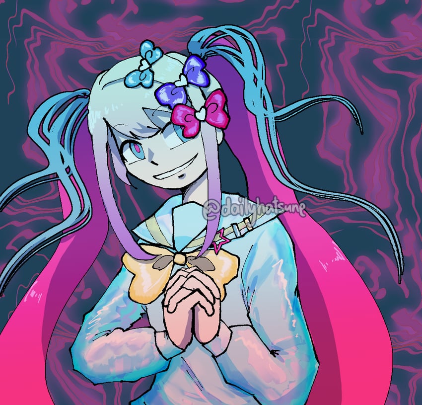 hatsune miku and chouzetsusaikawa tenshi-chan (vocaloid and 1 more) drawn by odakuram