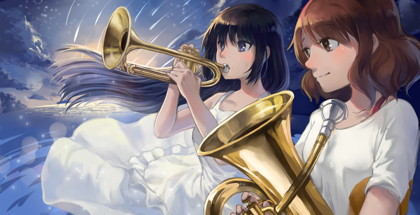 oumae kumiko and kousaka reina (hibike! euphonium) drawn by akitsuki_(oenothera)