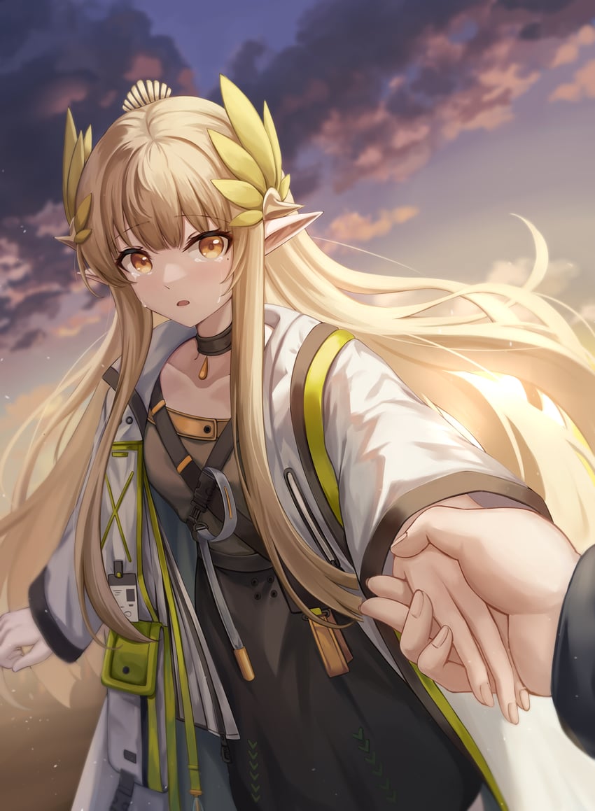 doctor and muelsyse (arknights) drawn by gongbangmanchi_(daisy_cutter)