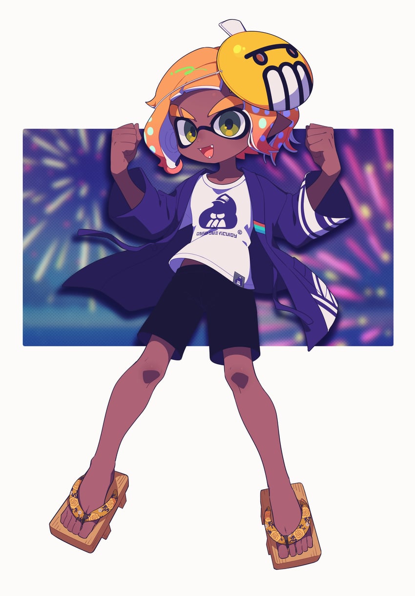 inkling player character and inkling boy (splatoon) drawn by surume01417