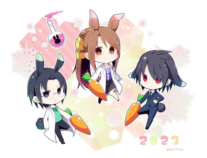 vincent valentine, lucrecia crescent, and professor houjou (final fantasy and 2 more) drawn by nanao_(zonzonsh)