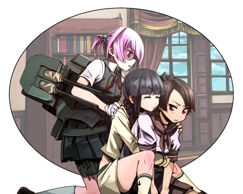 kitakami, shiranui, shikinami, and kitakami kai ni (kantai collection) drawn by dekairuka