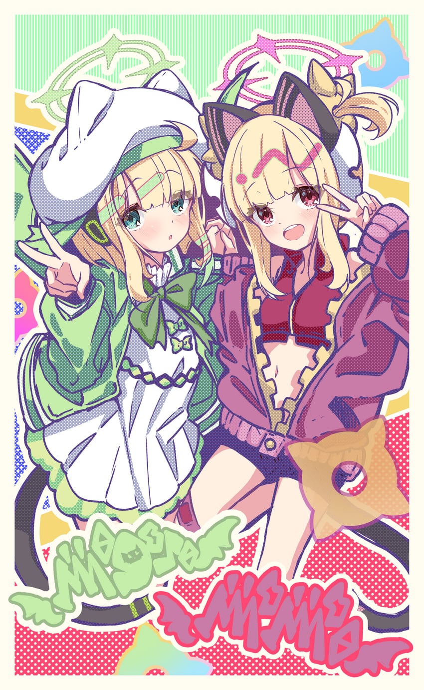 momoi and midori (blue archive) drawn by kanikama_acedia