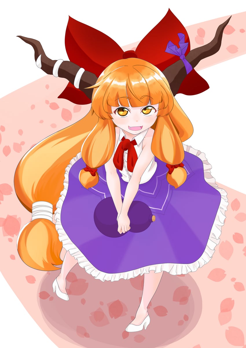 ibuki suika (touhou) drawn by kurohiba