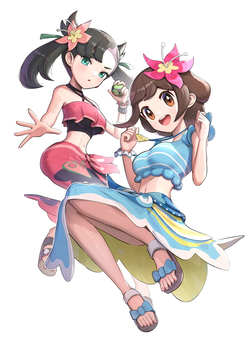 marnie and gloria (pokemon and 1 more) drawn by gonzarez