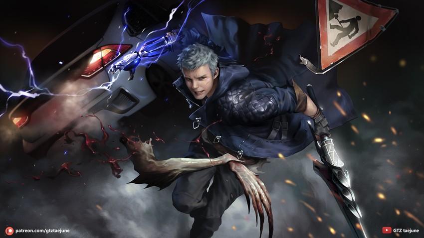nero (devil may cry and 1 more) drawn by g-tz