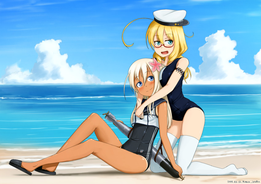 ro-500 and i-8 (kantai collection) drawn by kama_iruka