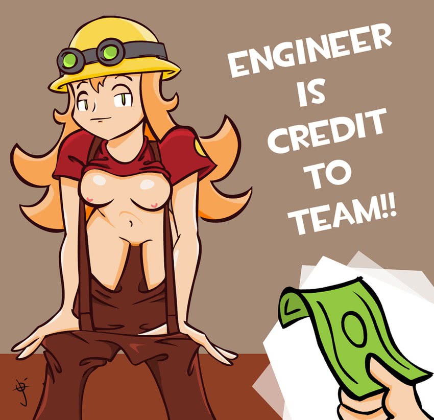 engineer and red engineer (team fortress 2) drawn by josue_pereira