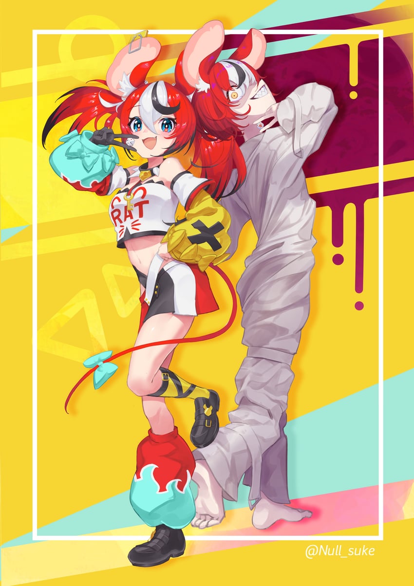 hakos baelz (hololive and 2 more) drawn by null_suke