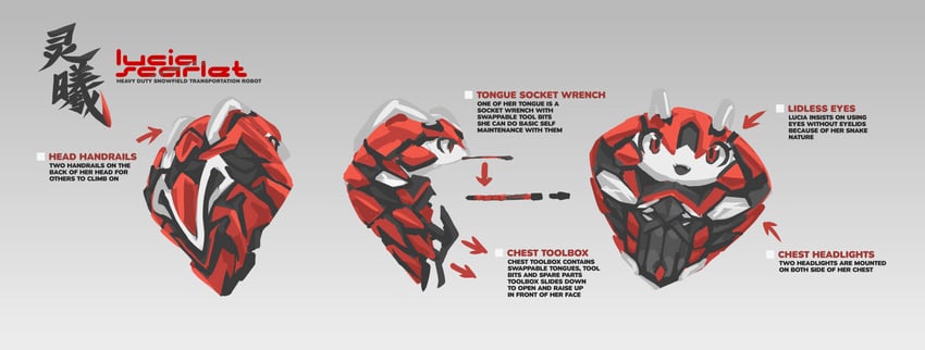lucia the robot snake (original and 1 more) drawn by tyson_tan