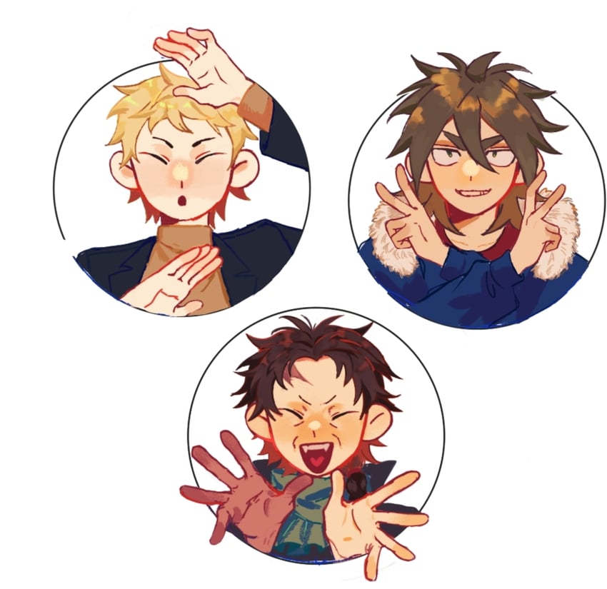 atou haruki, harada minoru, and isoi reiji (saibou shinkyoku and 1 more) drawn by laomiao409