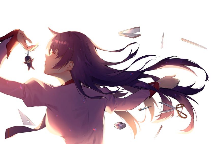 senjougahara hitagi and araragi koyomi (monogatari and 1 more) drawn by pat_bharasarn