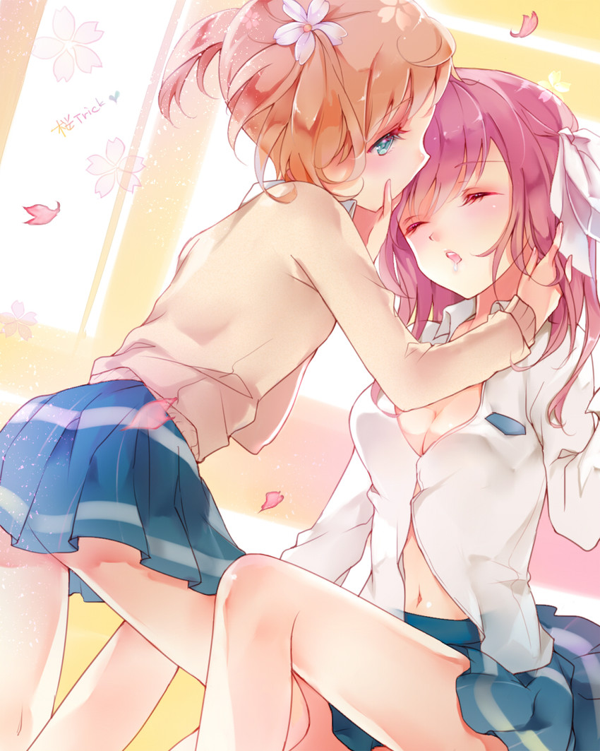 takayama haruka and sonoda yuu (sakura trick) drawn by tukino_(panna)