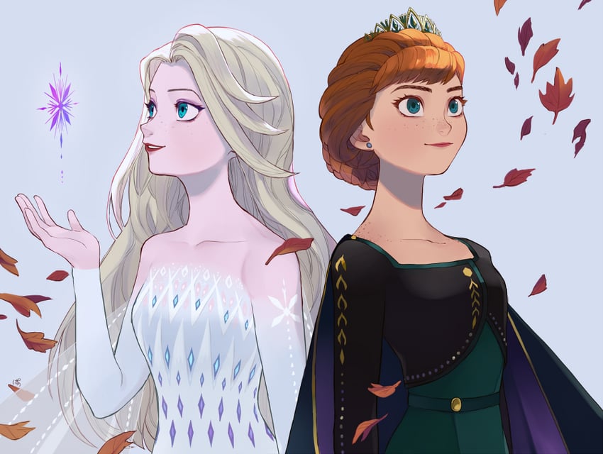elsa and anna (frozen and 1 more) drawn by pano_(mohayayamai)