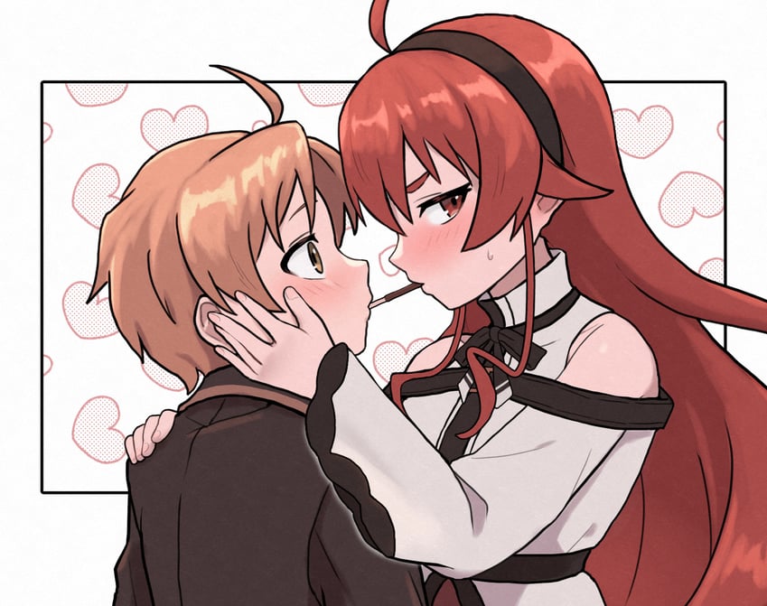 eris greyrat and rudeus greyrat (mushoku tensei) drawn by urin_(littleurin)