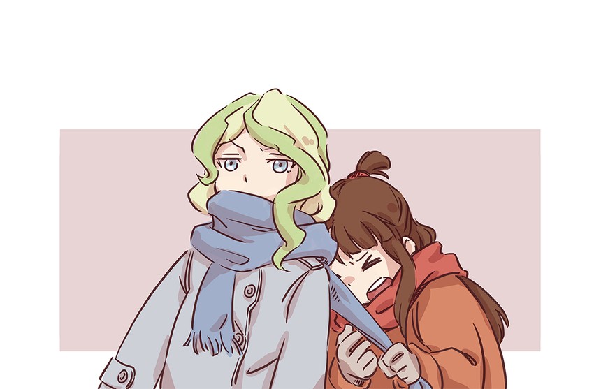 kagari atsuko and diana cavendish (little witch academia) drawn by tonton_(mathcaca24)