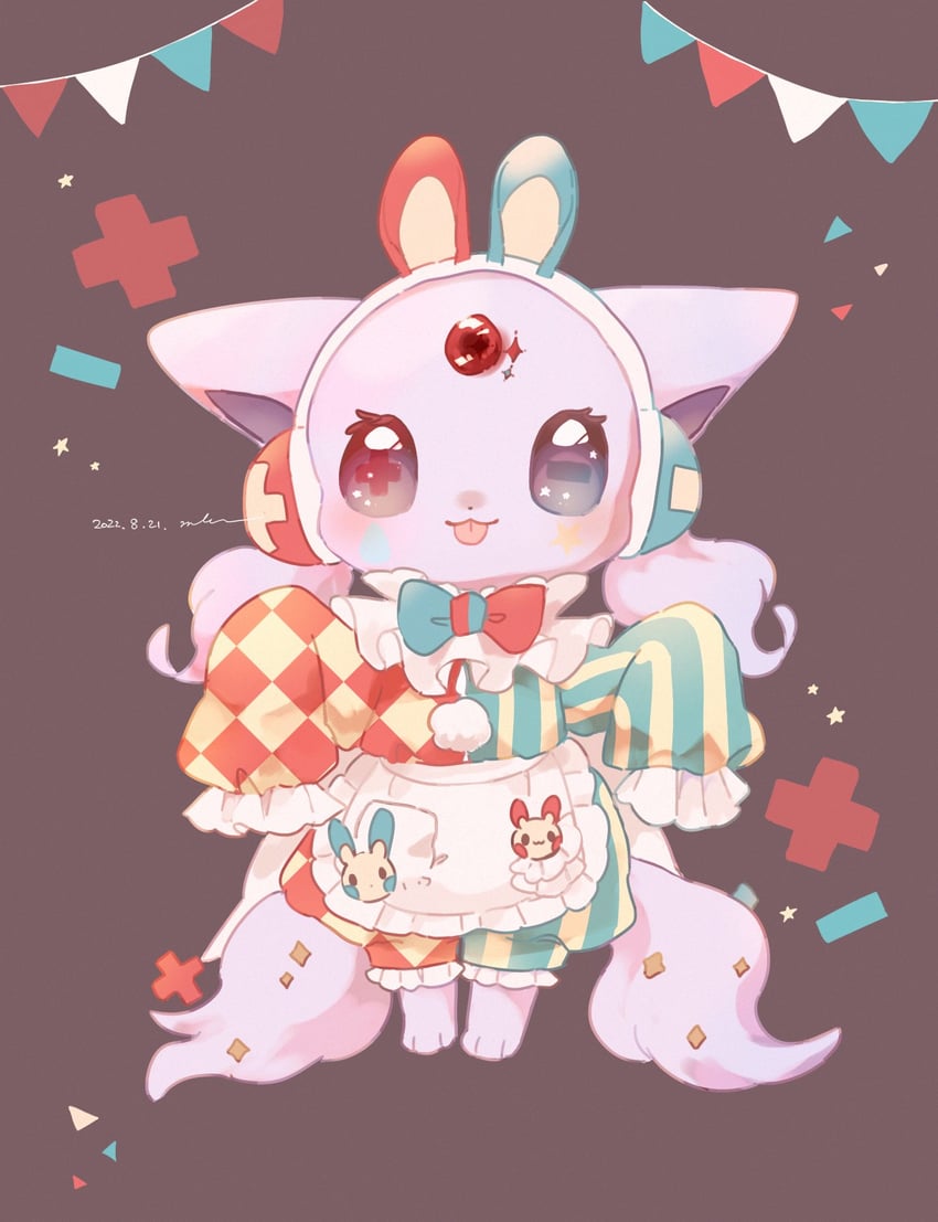 espeon, minun, and plusle (pokemon) drawn by mkt_(buizu-miki)
