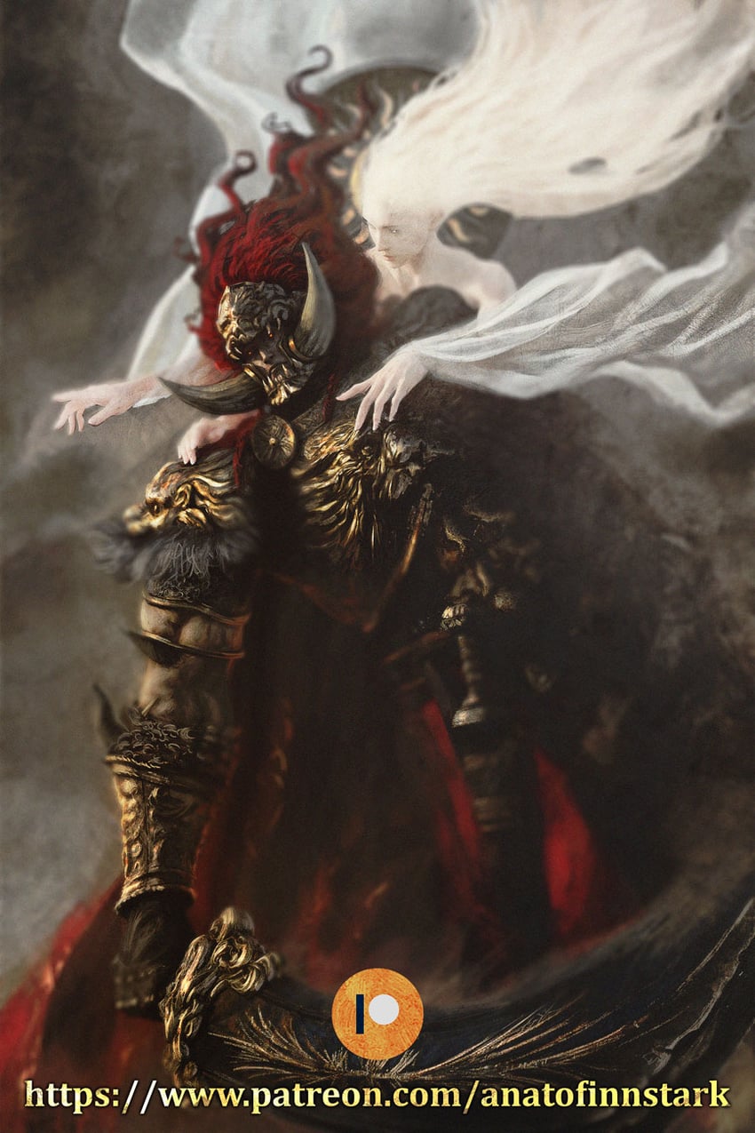miquella and promised consort radahn (elden ring and 1 more) drawn by anato_finnstark
