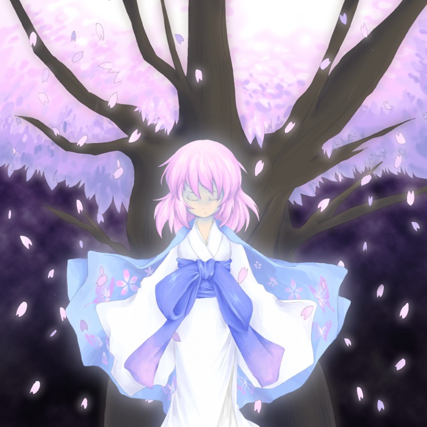 saigyouji yuyuko and saigyou ayakashi (touhou) drawn by bow_(understand)