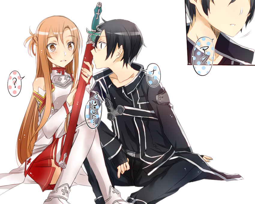 asuna and kirito (sword art online) drawn by mady_(madine08260)