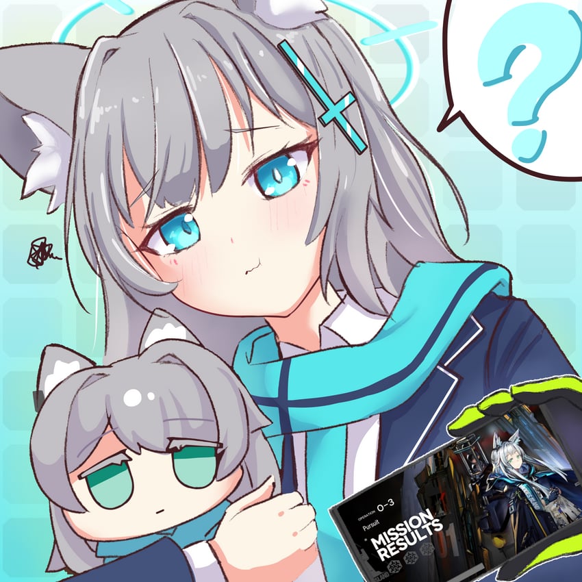 shiroko, rosmontis, and ogura yui (blue archive and 1 more) drawn by kelsuis