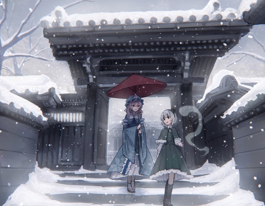 konpaku youmu and saigyouji yuyuko (touhou) drawn by bo_cota