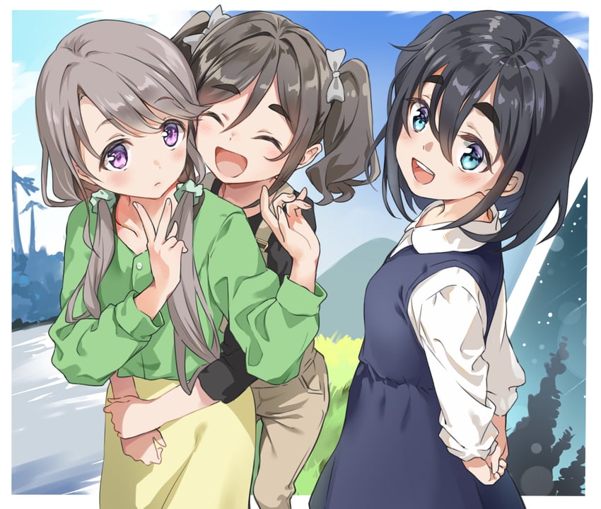 shikishima sakurako, kiriyama an, and amamiya satsuki (mono) drawn by sayuuiede