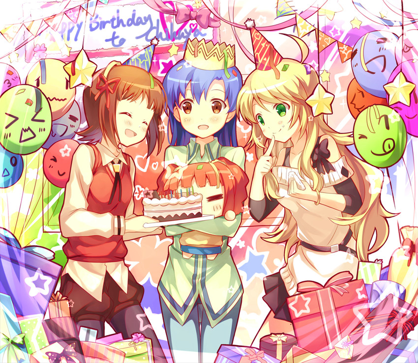 hoshii miki, kisaragi chihaya, amami haruka, and yayo (idolmaster and 1 more) drawn by kinoshita_neko
