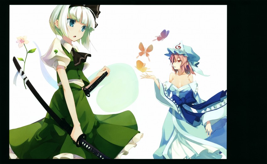 konpaku youmu and saigyouji yuyuko (touhou) drawn by shingo_(missing_link)