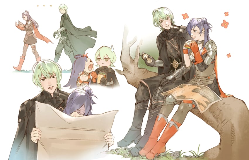male byleth and female shez (fire emblem and 2 more) drawn by useless_dino