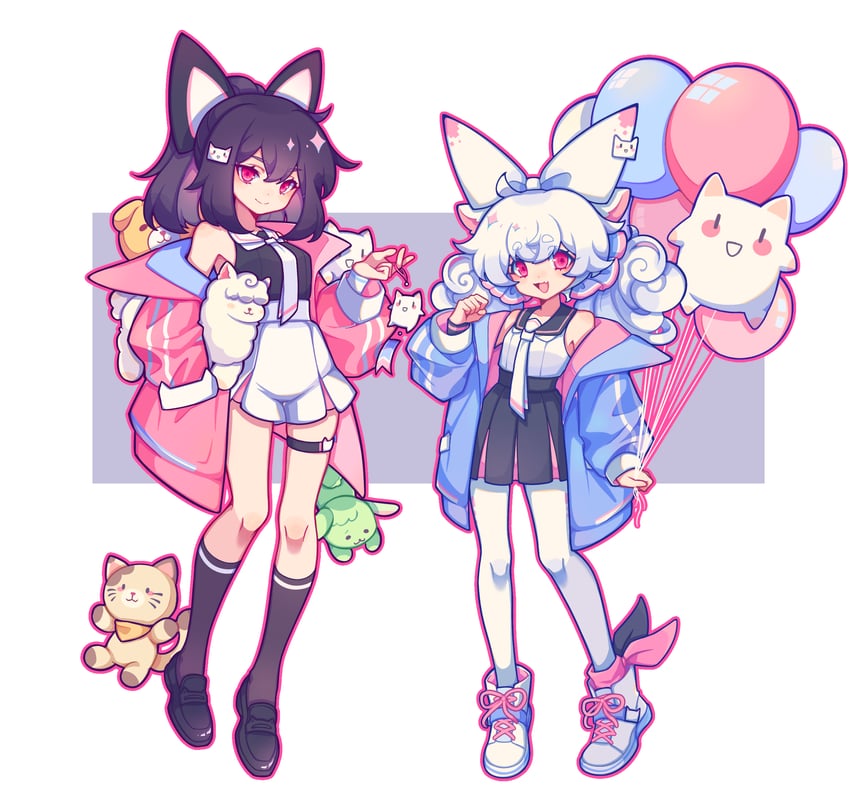 ruan miemie, miao jiujiu, and huhu (bcy) drawn by xianyudian_laoban