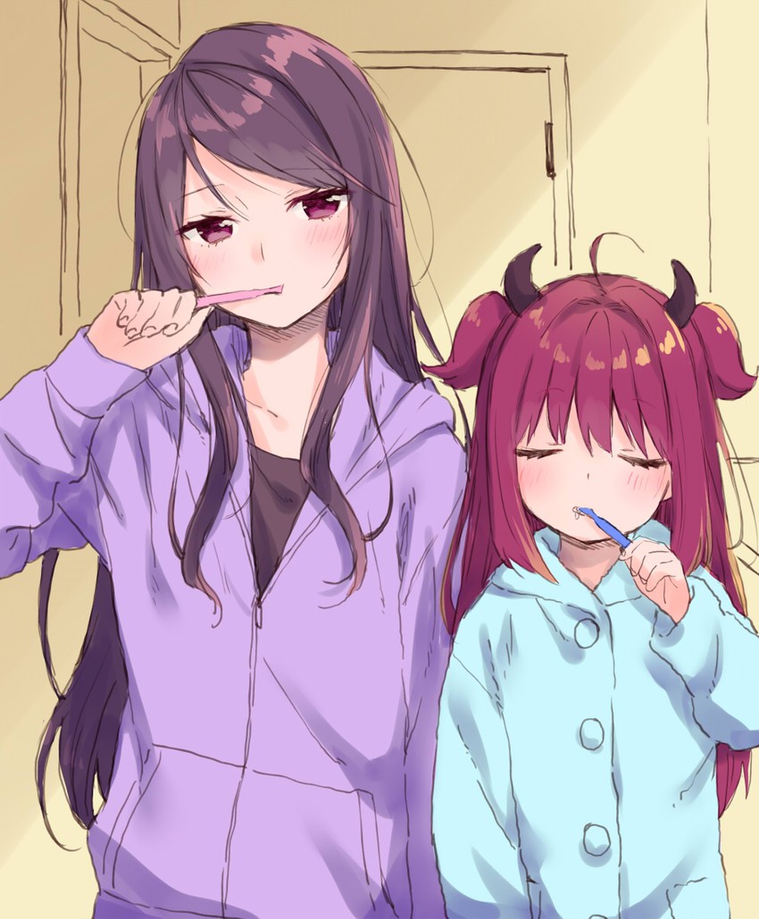 yuzuki roa and gundou mirei (nijisanji) drawn by hijiki_(hijikini)