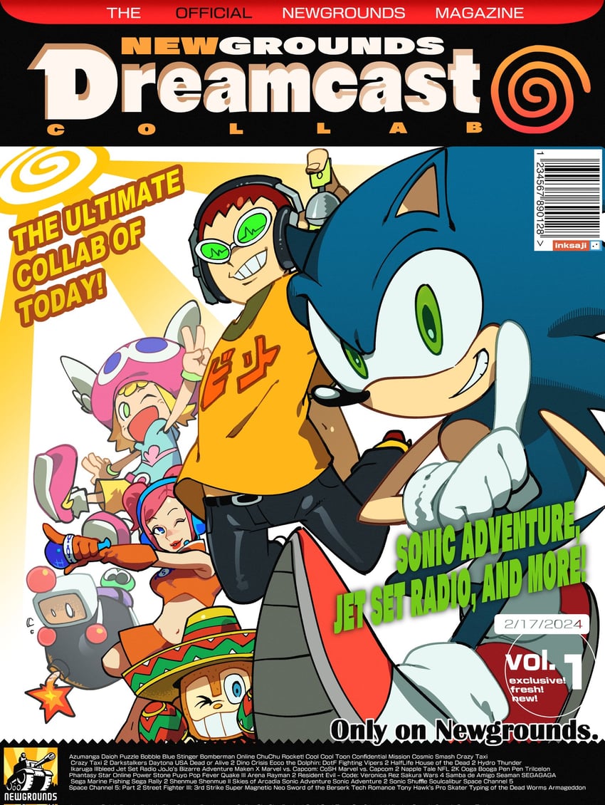 sonic the hedgehog, amitie, ulala, beat, amigo, and 1 more (sonic and 8 more) drawn by inktaru