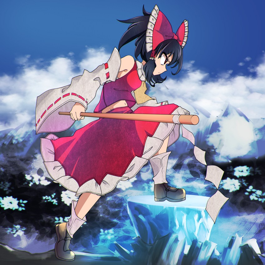 hakurei reimu (touhou) drawn by majormilk
