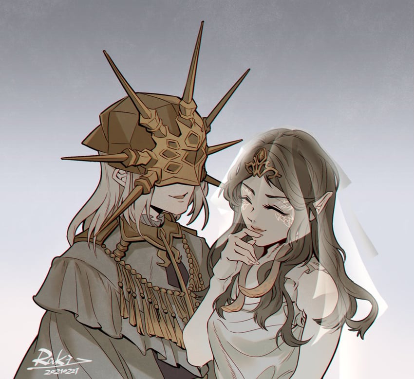 dark sun gwyndolin and company captain yorshka (dark souls and 2 more) drawn by raki0v0