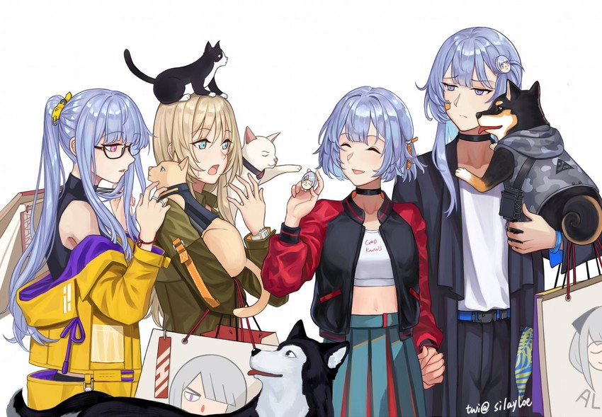 ak-12, an-94, rpk-16, and ak-15 (girls' frontline) drawn by silayloe