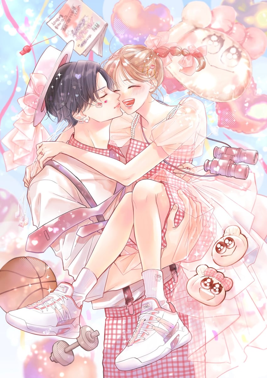 natsume outarou and hibi kaho (natsume-senpai ni semarareru hibi) drawn by kaminoruri