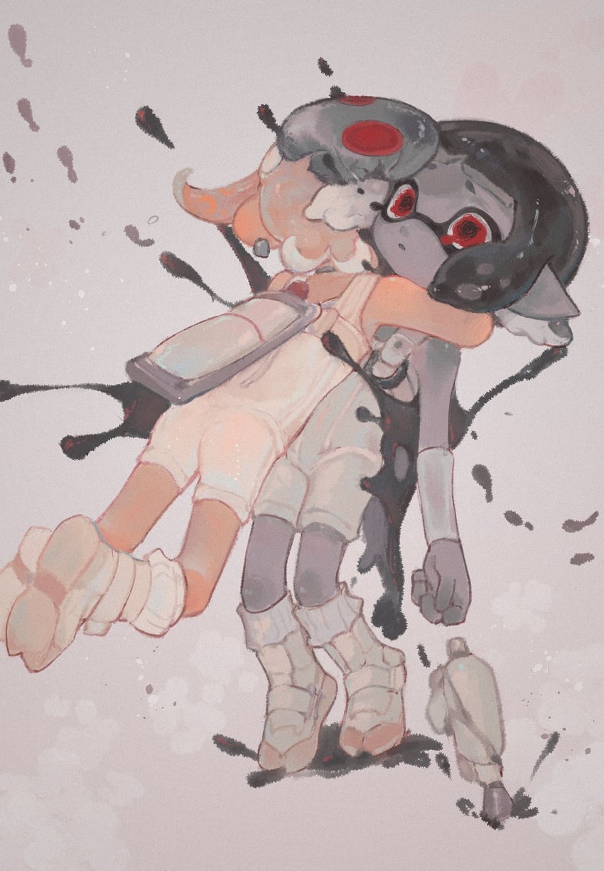 octoling player character, octoling girl, agent 4, agent 8, and parallel canon (splatoon and 2 more) drawn by liang_cun_rakuna